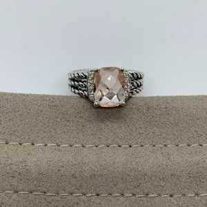 David Yurman Petite Wheaton Morganite RIng Size 9